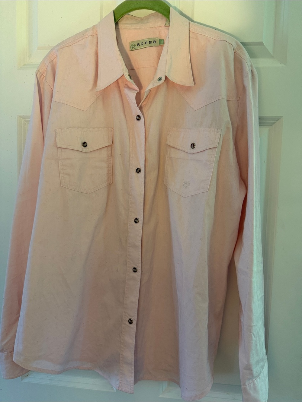 Roper Light Pink Button-Down Western Shirt